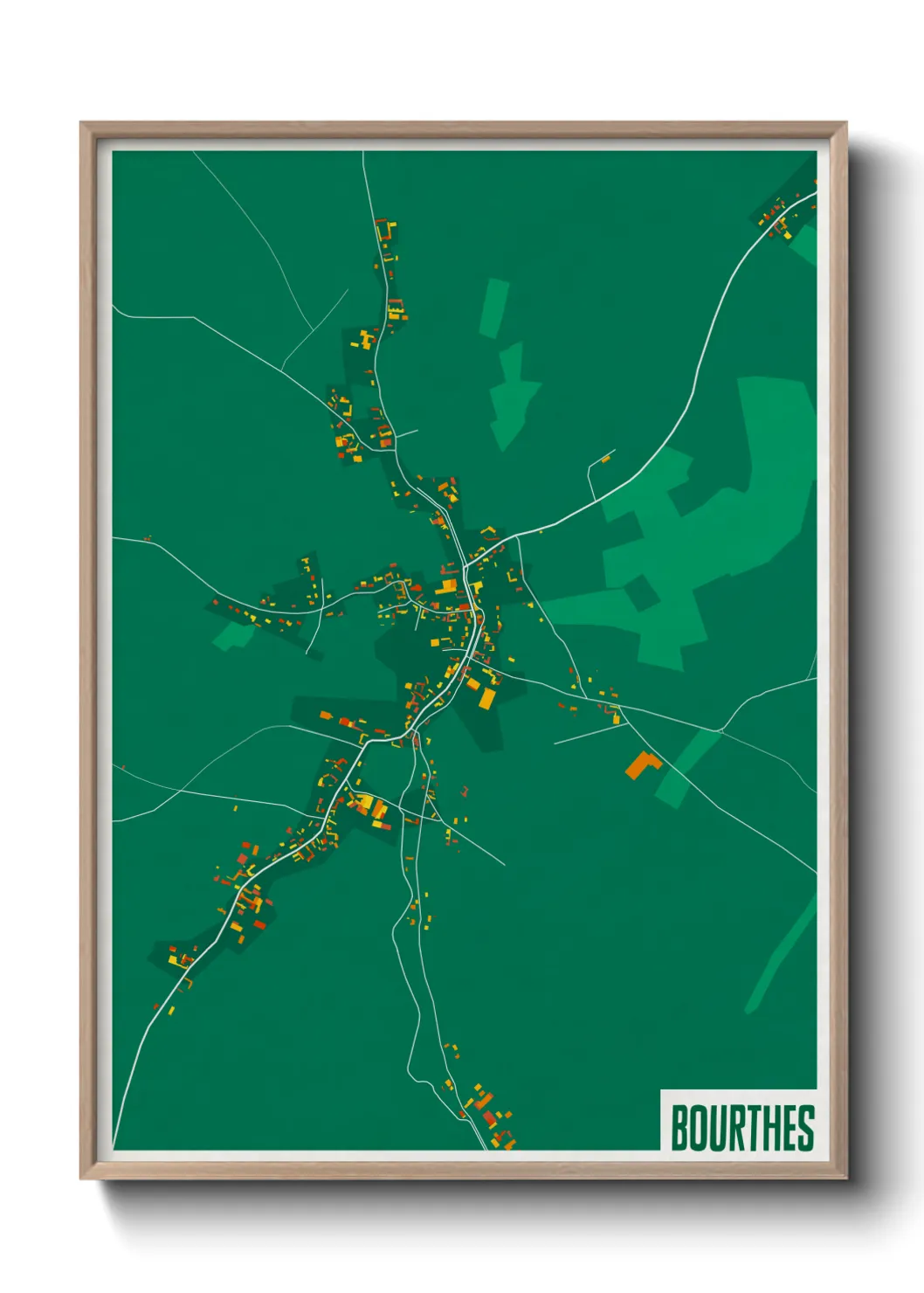 Une affiche de carte sur Bourthes