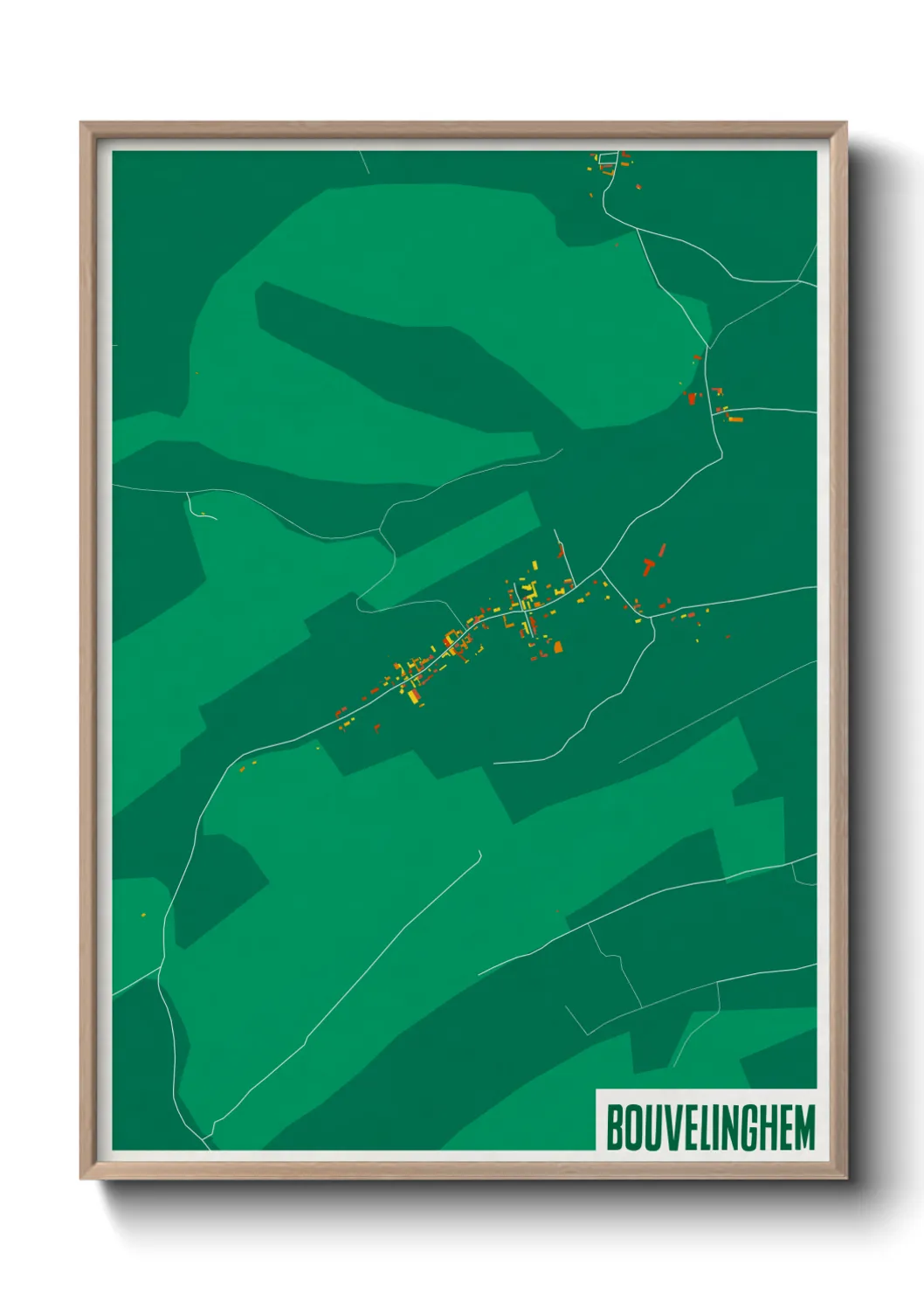 Une affiche de carte sur Bouvelinghem