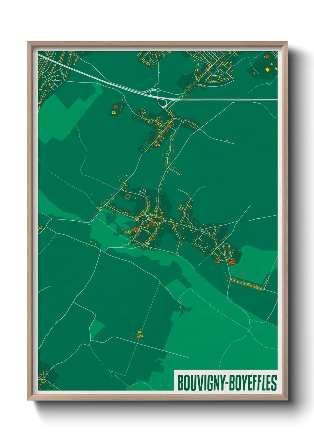 Une affiche de carte sur Bouvigny-Boyeffles