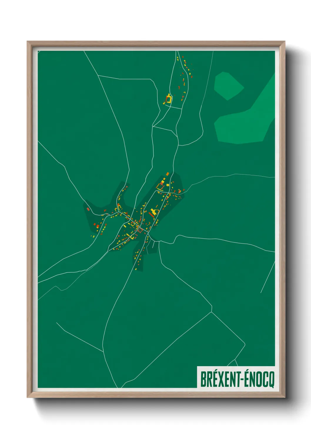 Une affiche de carte sur Bréxent-Énocq