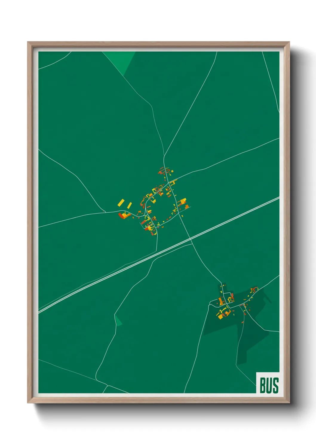 Une affiche de carte sur Bus