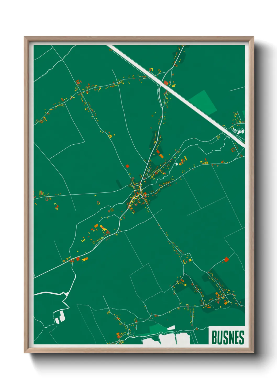 Une affiche de carte sur Busnes
