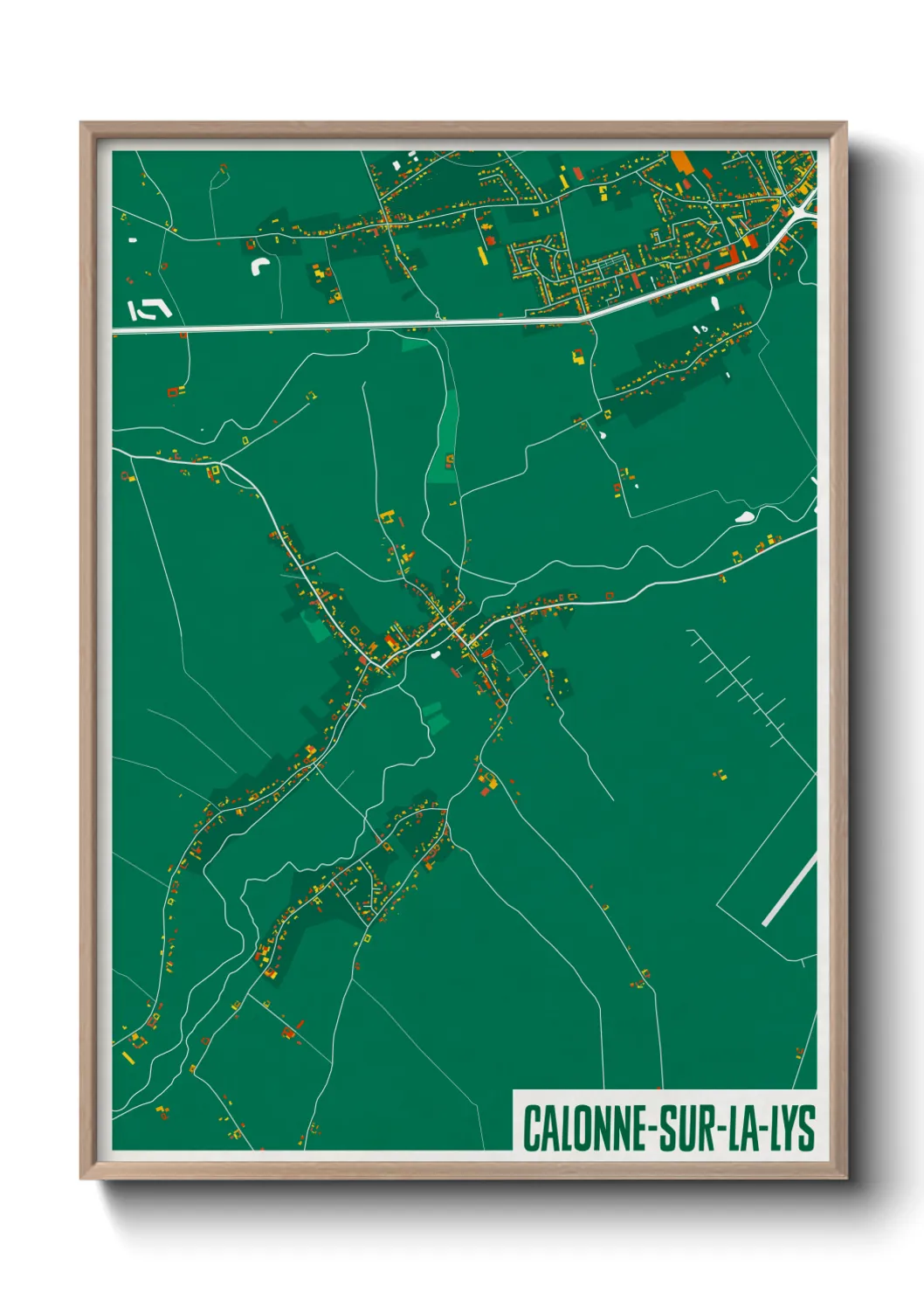 Une affiche de carte sur Calonne-sur-la-Lys