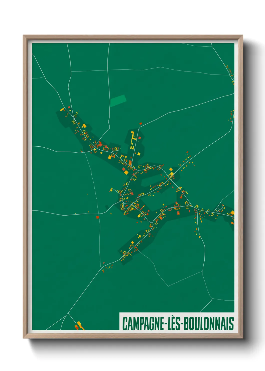 Une affiche de carte sur Campagne-lès-Boulonnais