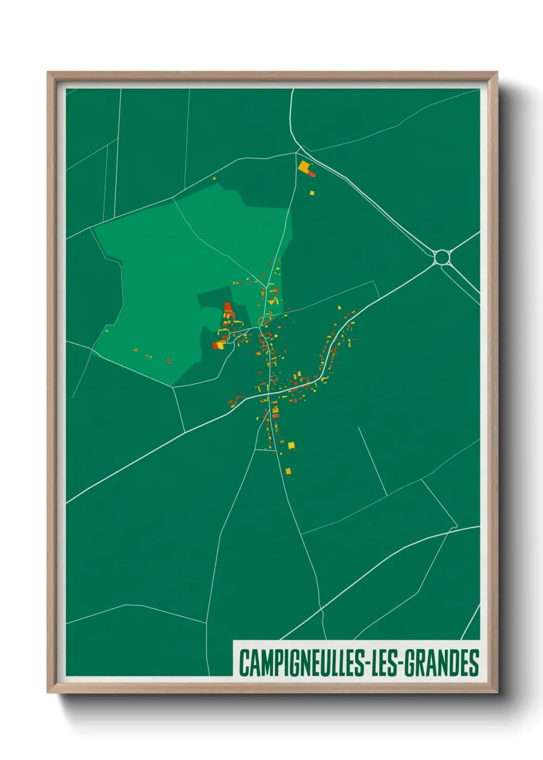 Une affiche de carte sur Campigneulles-les-Grandes