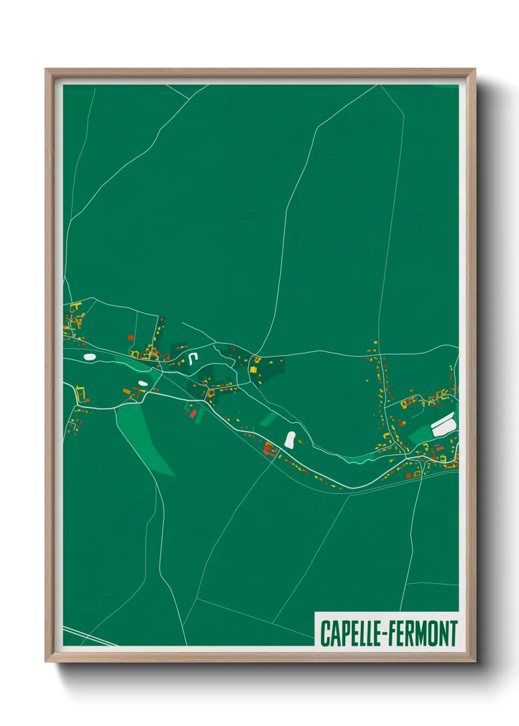 Une affiche de carte sur Capelle-Fermont