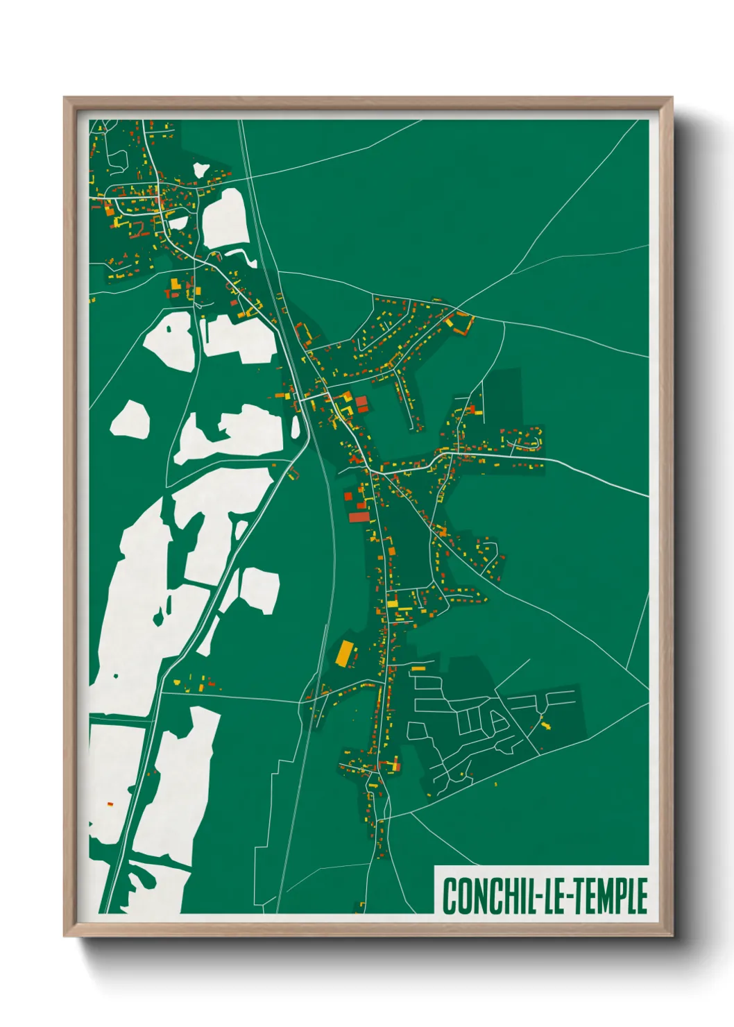 Une affiche de carte sur Conchil-le-Temple