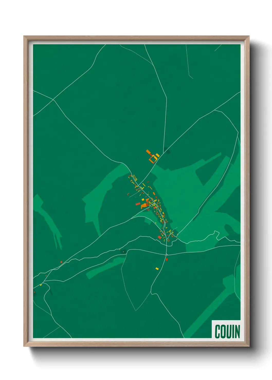 Une affiche de carte sur Couin