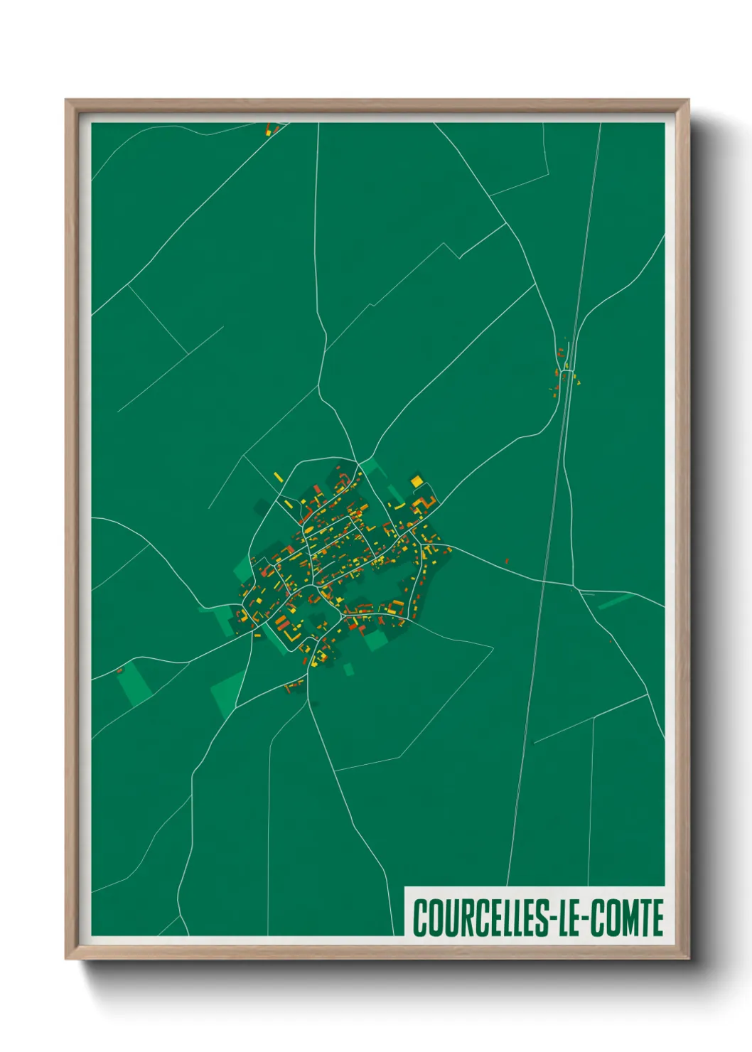 Une affiche de carte sur Courcelles-le-Comte