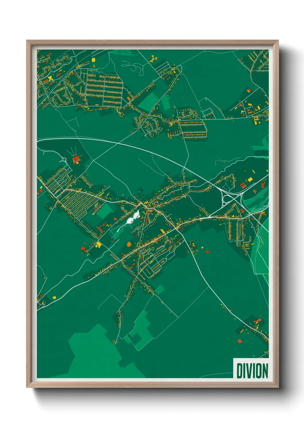 Une affiche de carte sur Divion