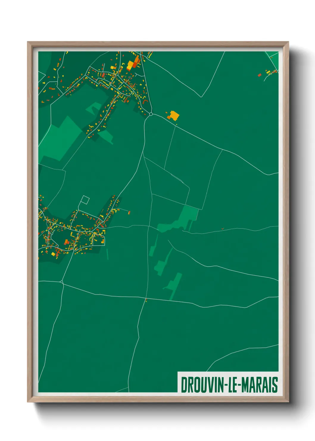 Une affiche de carte sur Drouvin-le-Marais