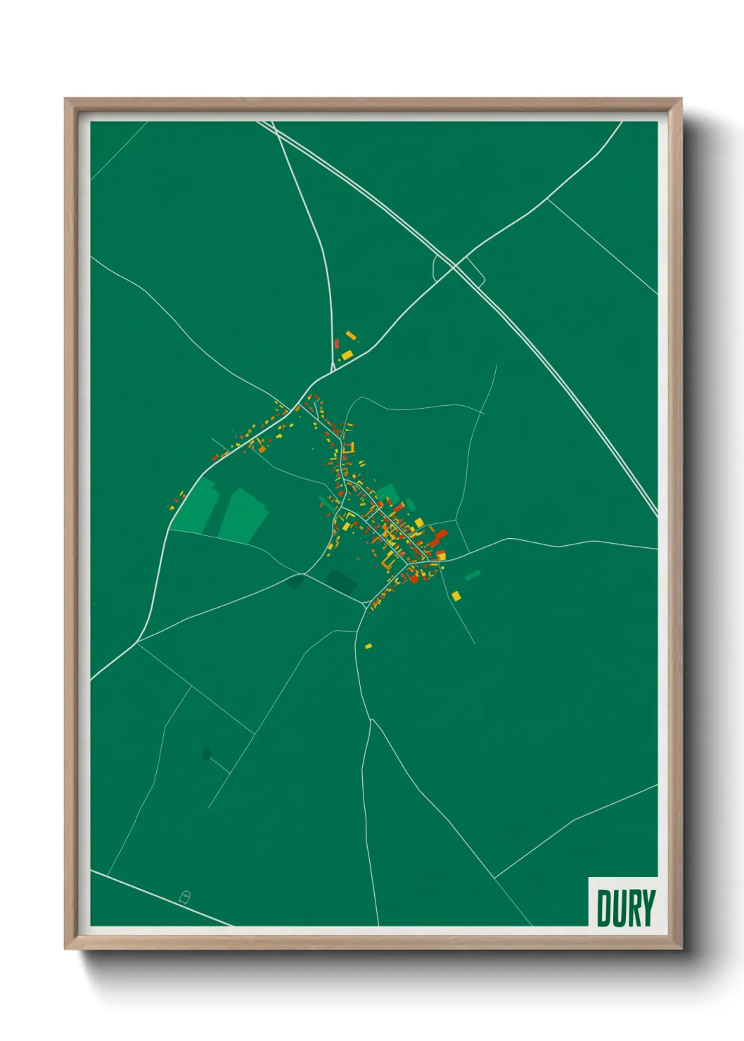 Une affiche de carte sur Dury