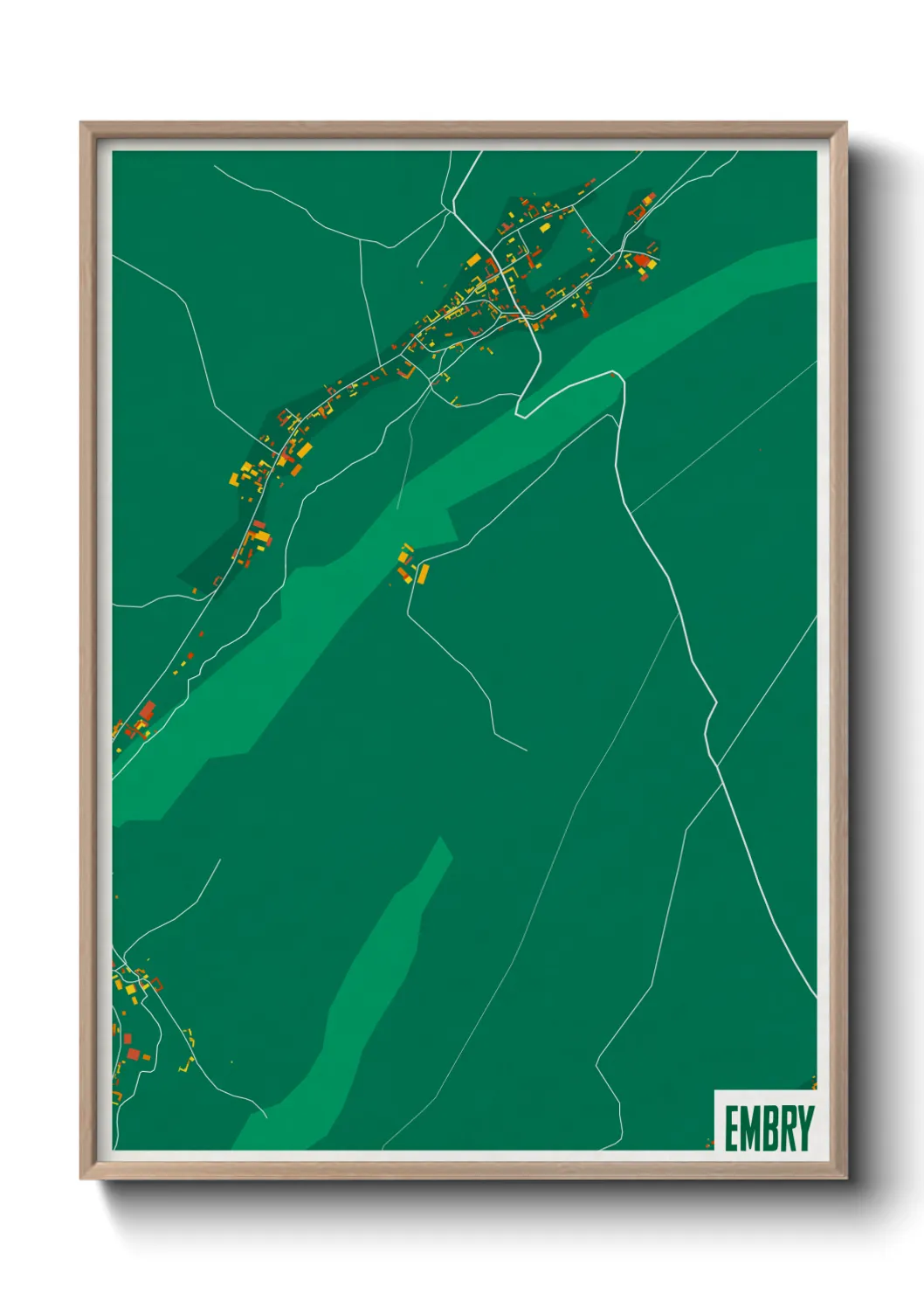 Une affiche de carte sur Embry