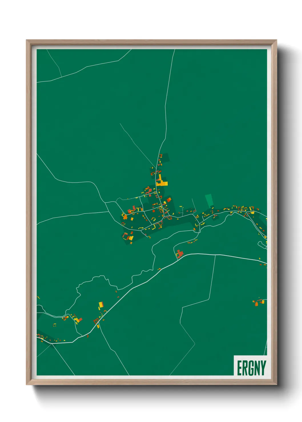 Une affiche de carte sur Ergny