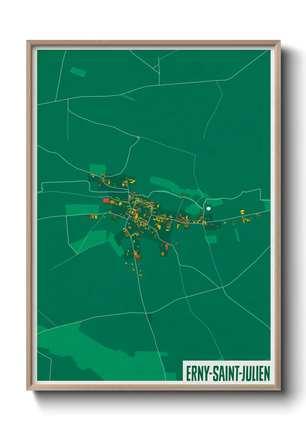 Une affiche de carte sur Erny-Saint-Julien