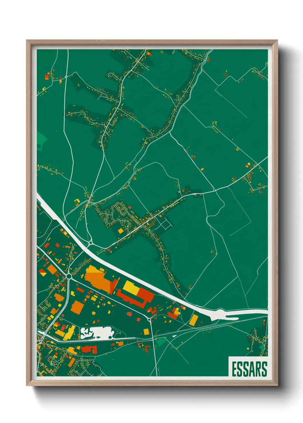Une affiche de carte sur Essars