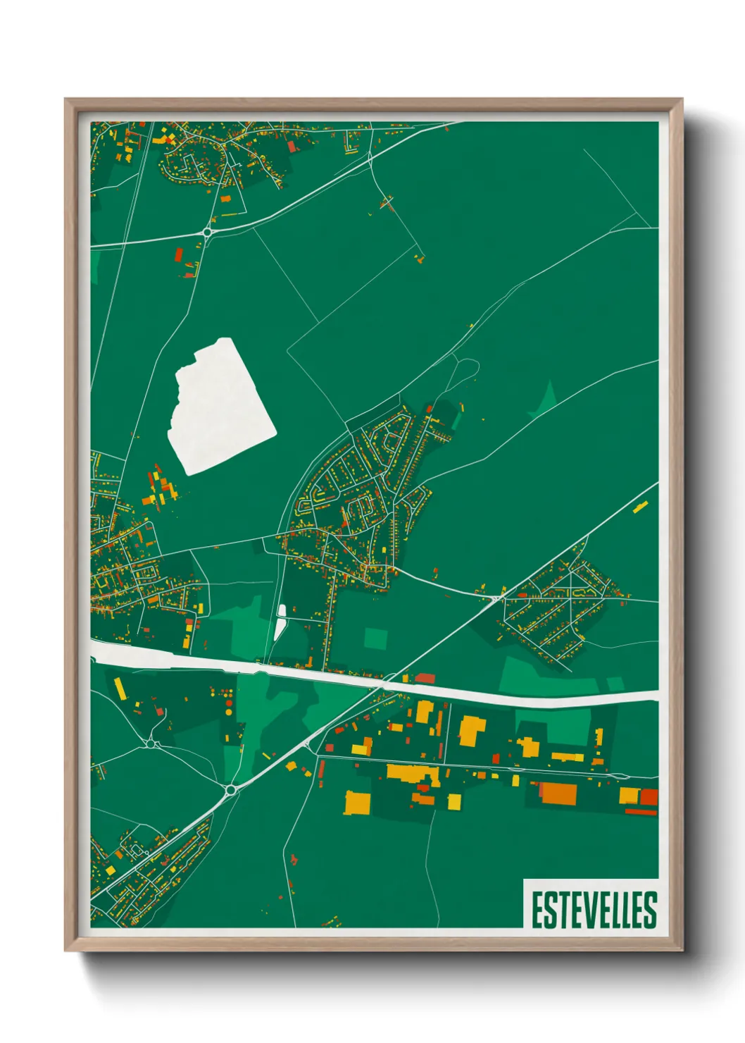 Une affiche de carte sur Estevelles