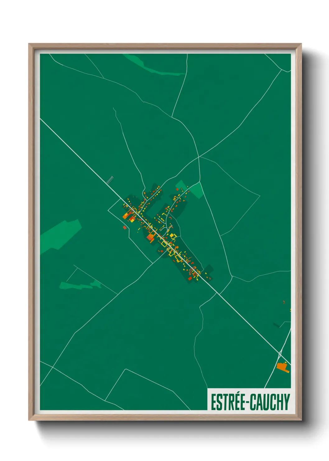 Une affiche de carte sur Estrée-Cauchy