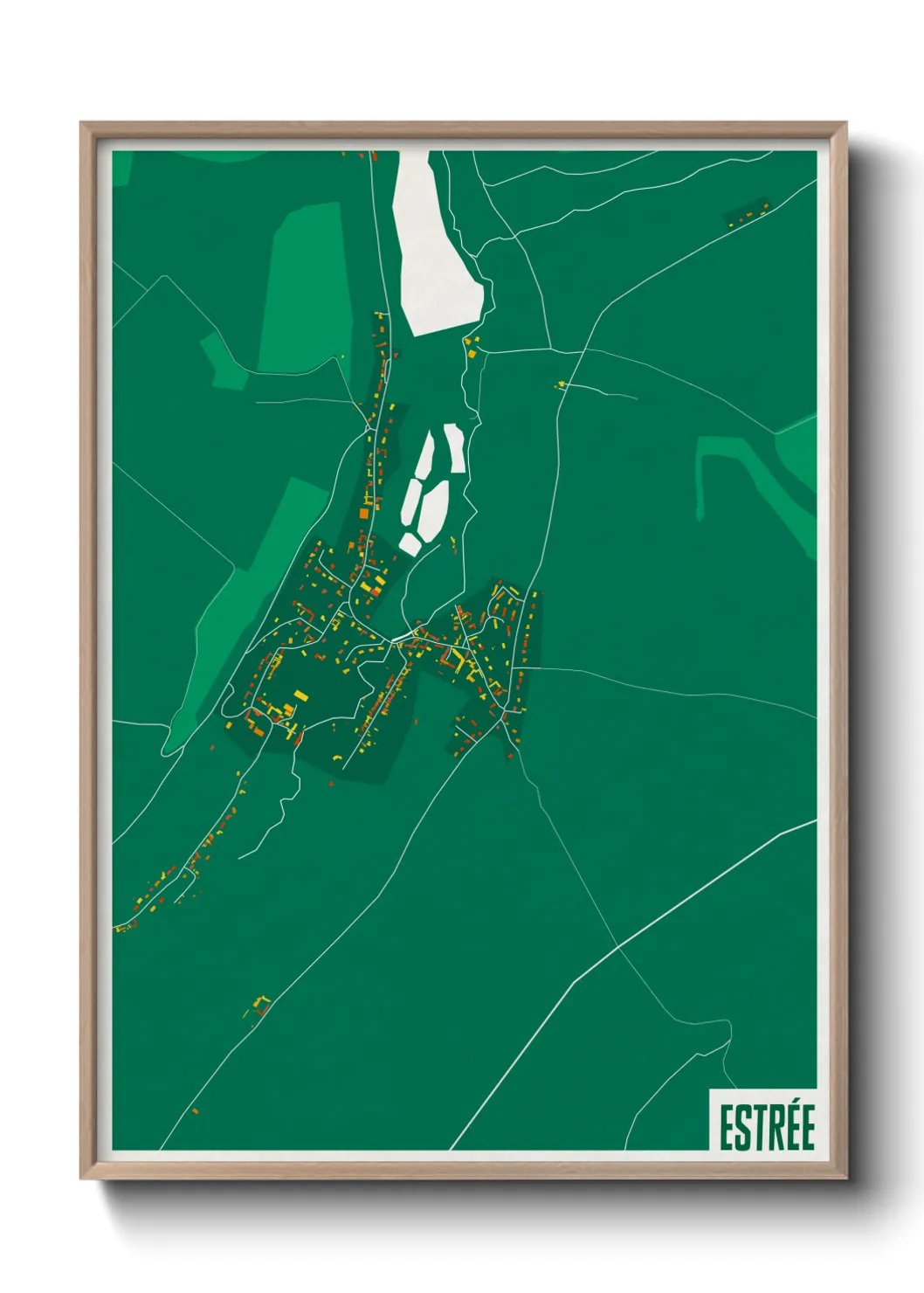 Une affiche de carte sur Estrée