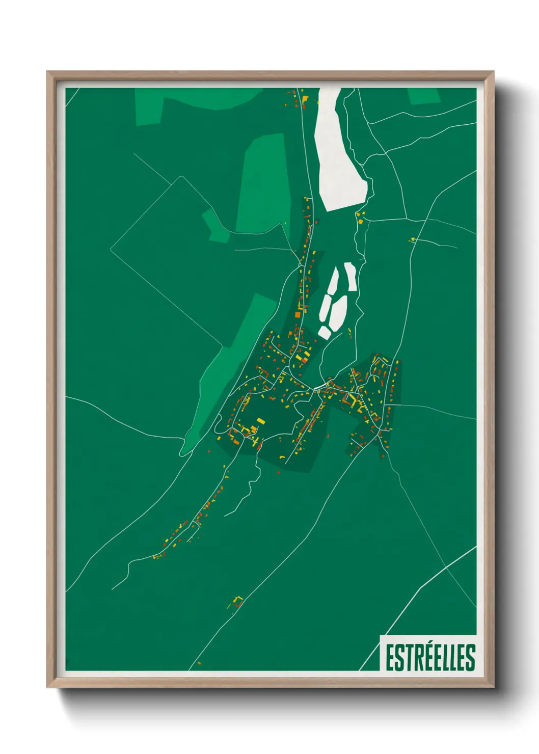 Une affiche de carte sur Estréelles