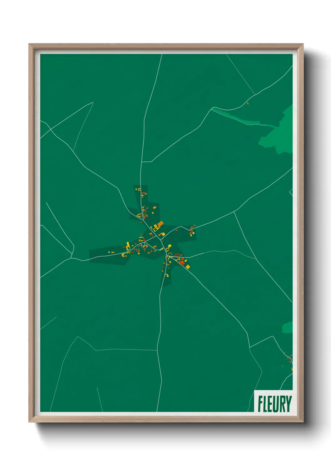 Une affiche de carte sur Fleury