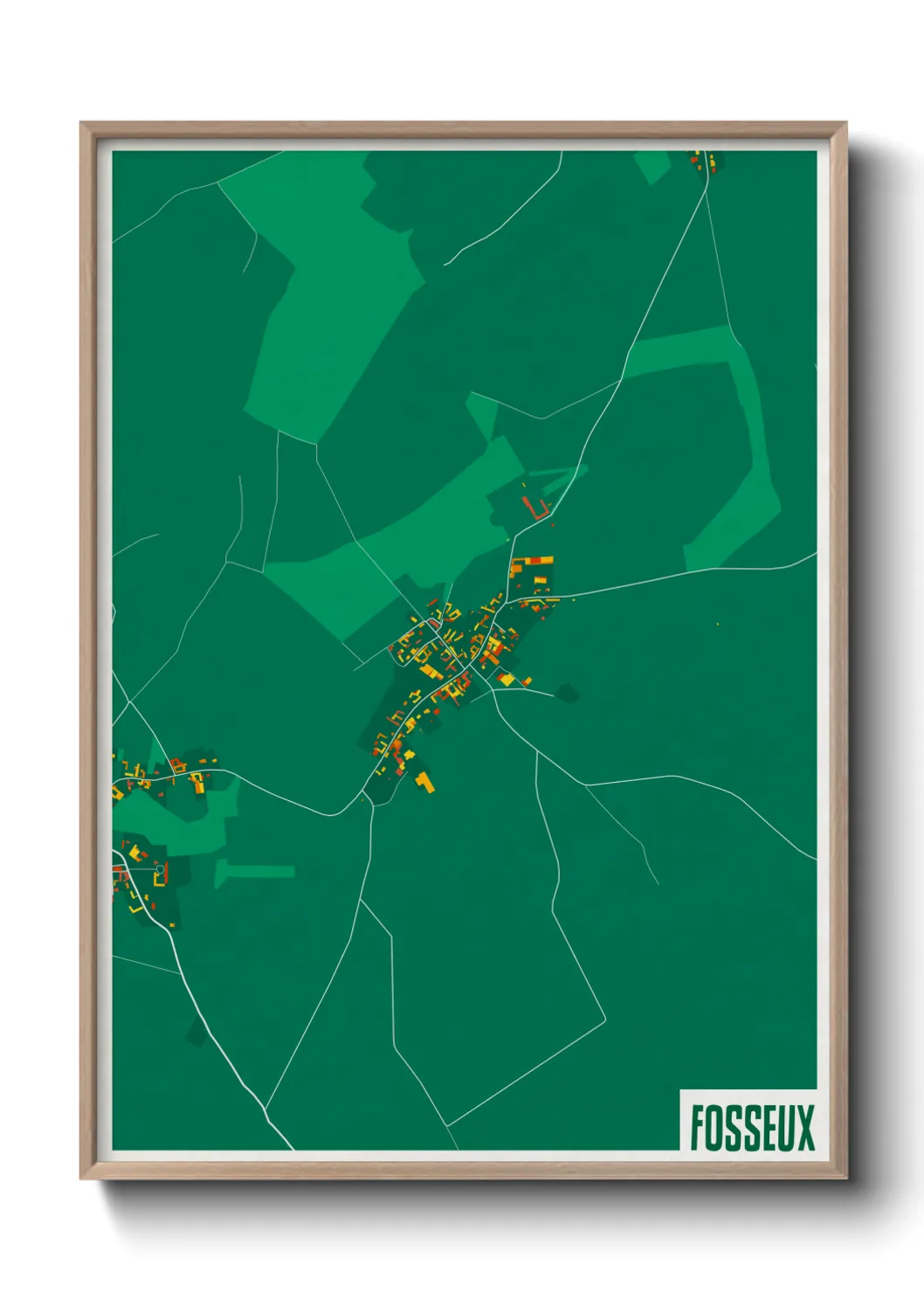 Une affiche de carte sur Fosseux