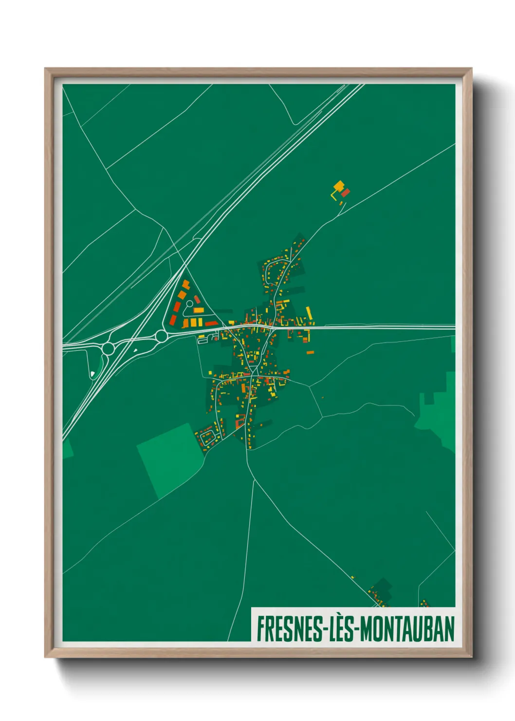 Une affiche de carte sur Fresnes-lès-Montauban