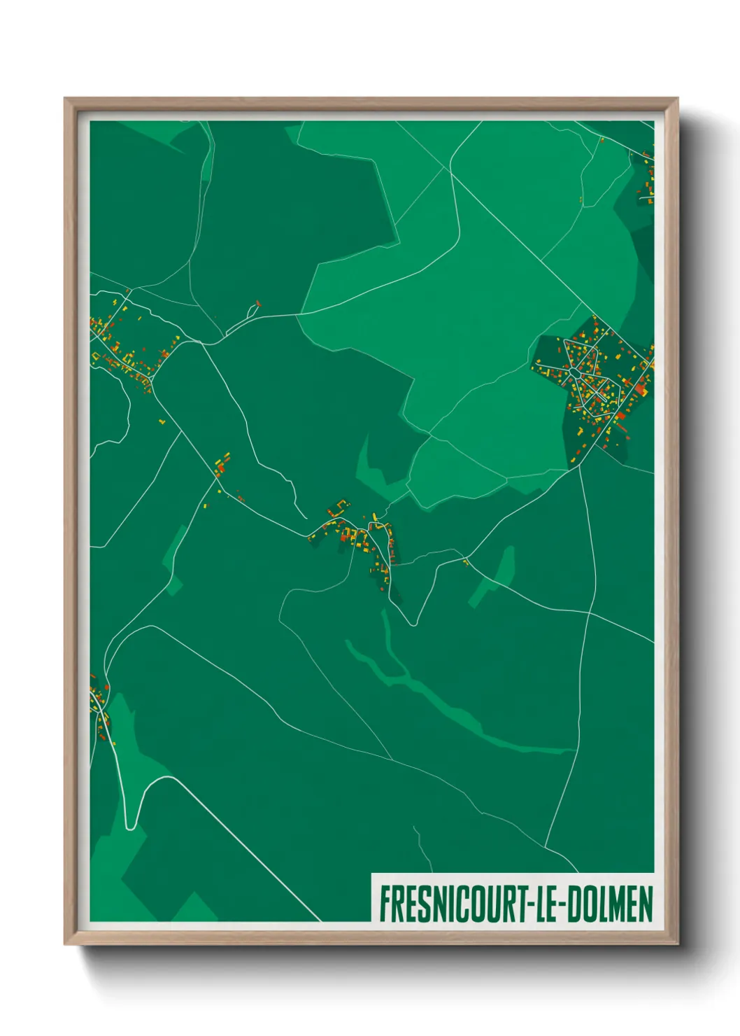 Une affiche de carte sur Fresnicourt-le-Dolmen