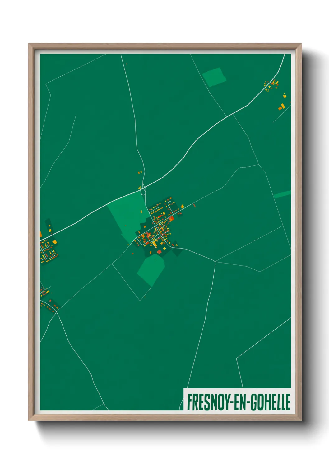 Une affiche de carte sur Fresnoy-en-Gohelle