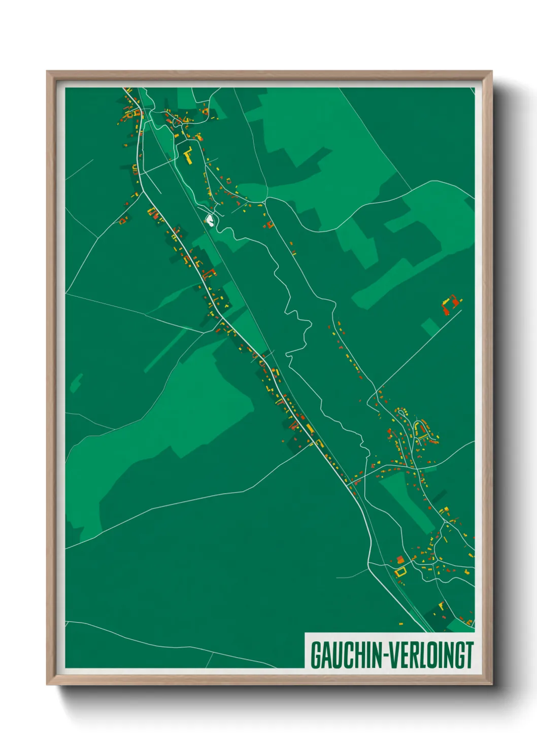 Une affiche de carte sur Gauchin-Verloingt