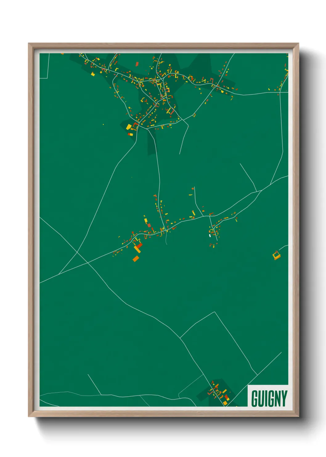 Une affiche de carte sur Guigny