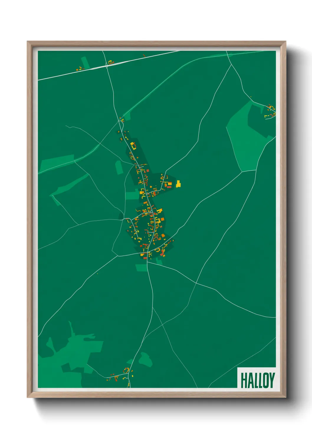 Une affiche de carte sur Halloy