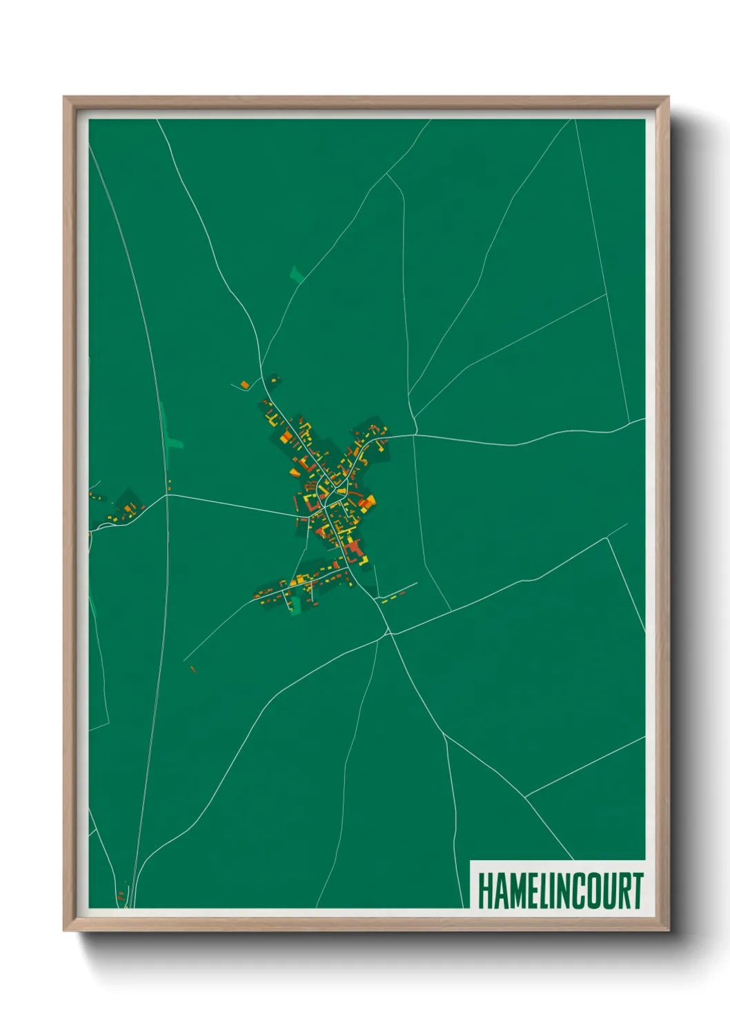 Une affiche de carte sur Hamelincourt