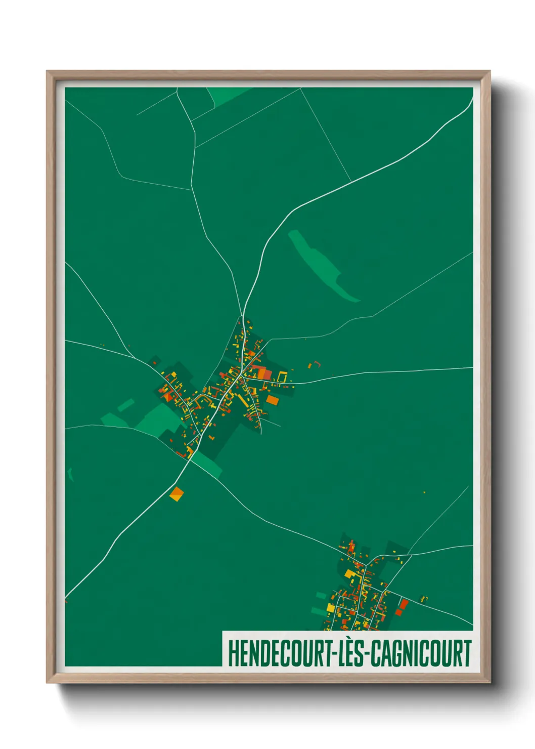 Une affiche de carte sur Hendecourt-lès-Cagnicourt