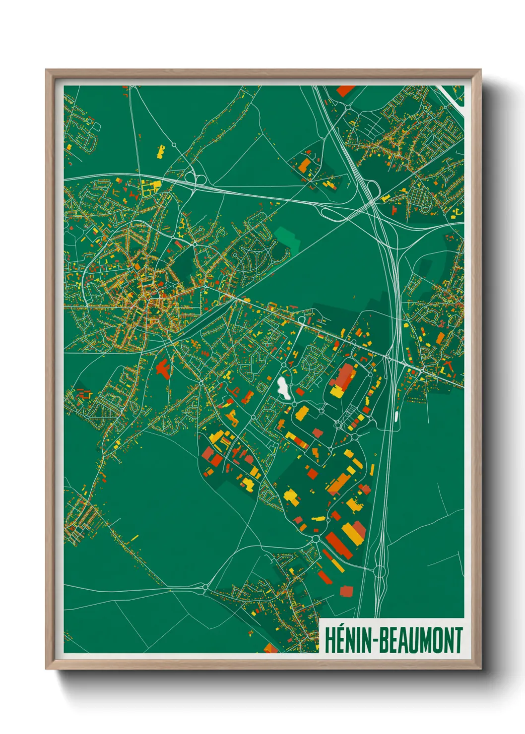 Une affiche de carte sur Hénin-Beaumont