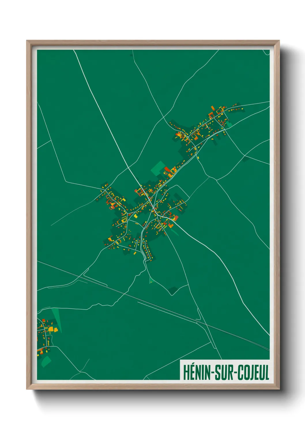 Une affiche de carte sur Hénin-sur-Cojeul