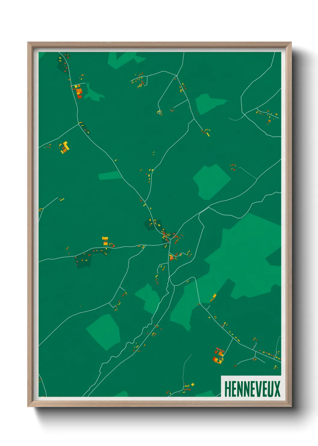 Une affiche de carte sur Henneveux