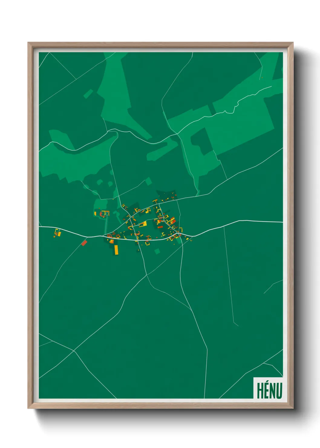 Une affiche de carte sur Hénu