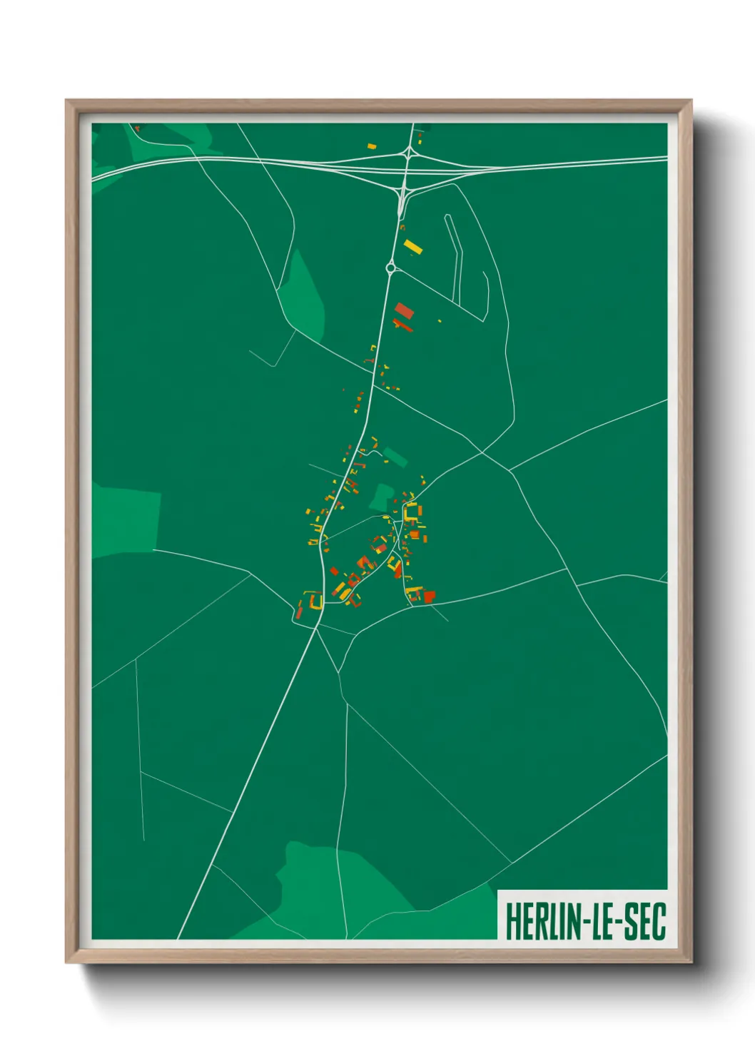 Une affiche de carte sur Herlin-le-Sec