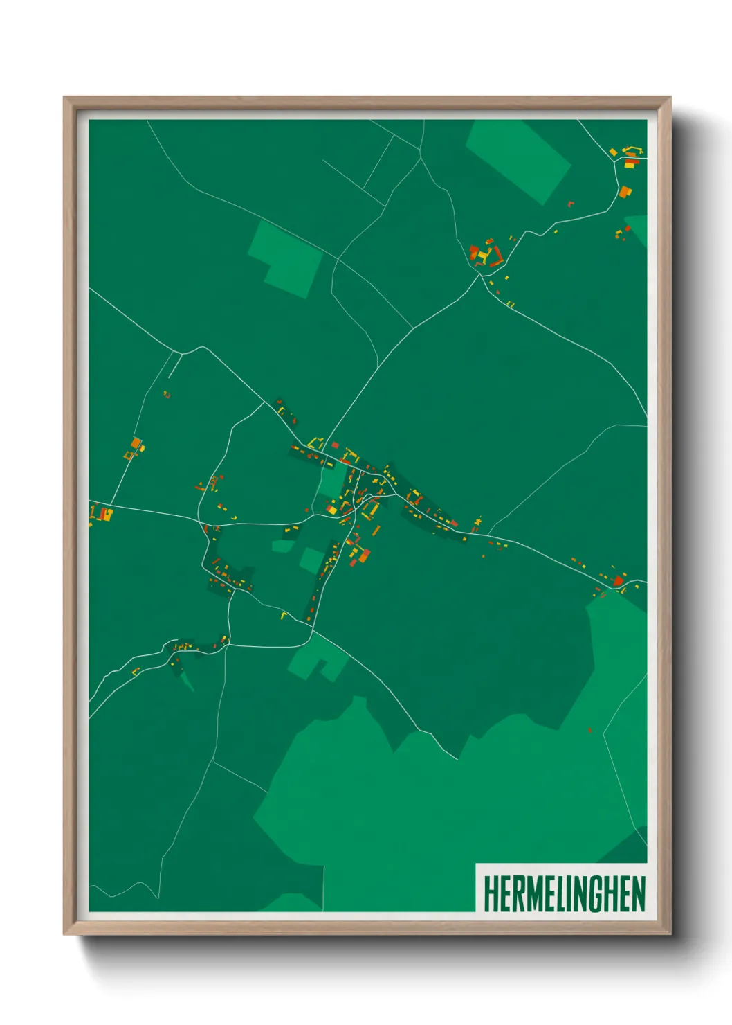 Une affiche de carte sur Hermelinghen