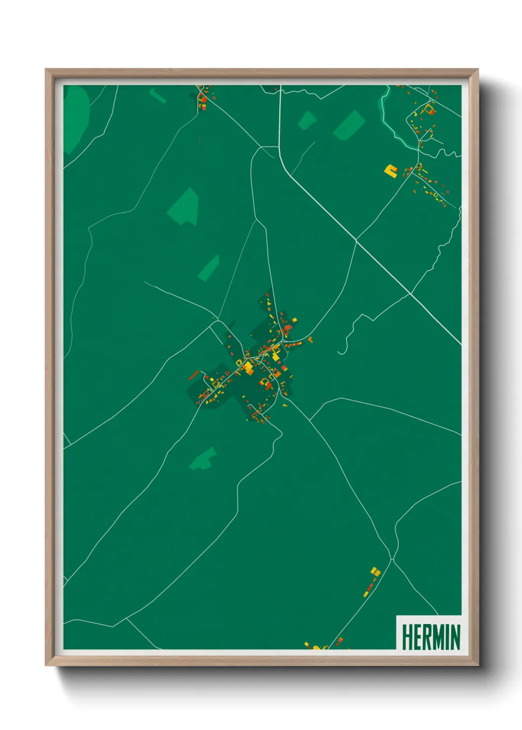 Une affiche de carte sur Hermin