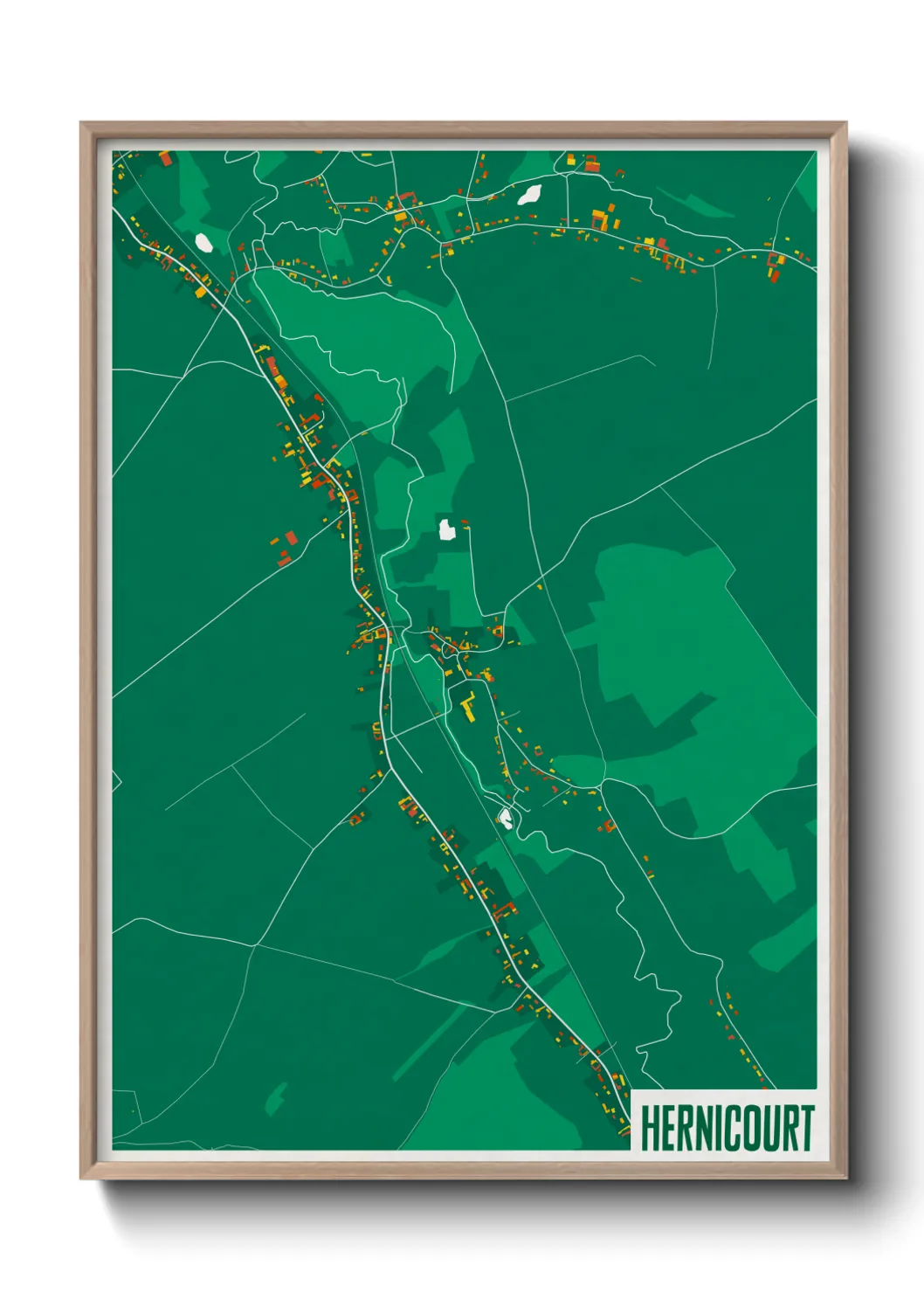 Une affiche de carte sur Hernicourt