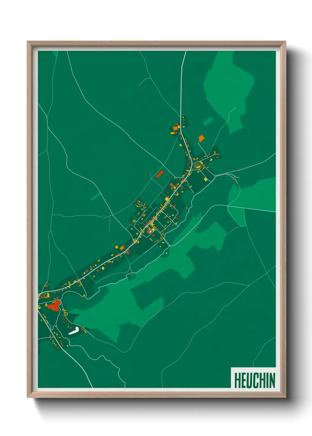 Une affiche de carte sur Heuchin