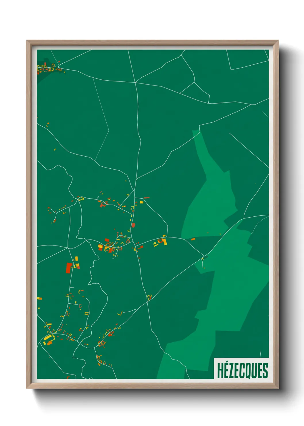 Une affiche de carte sur Hézecques