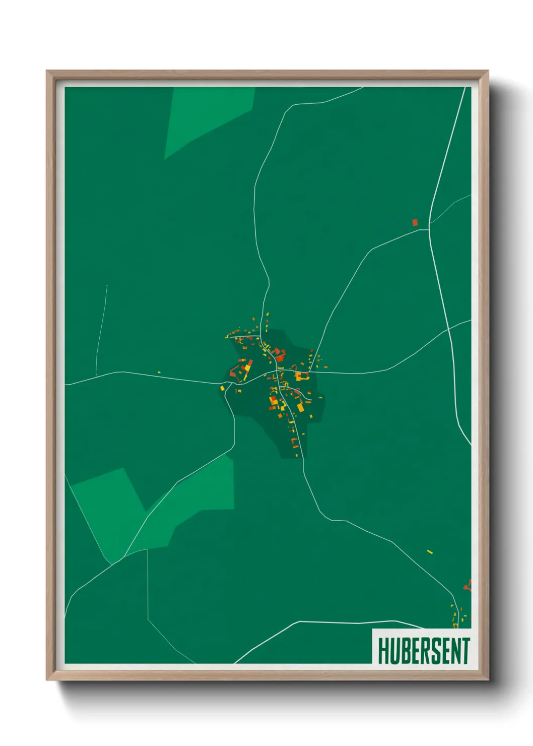 Une affiche de carte sur Hubersent