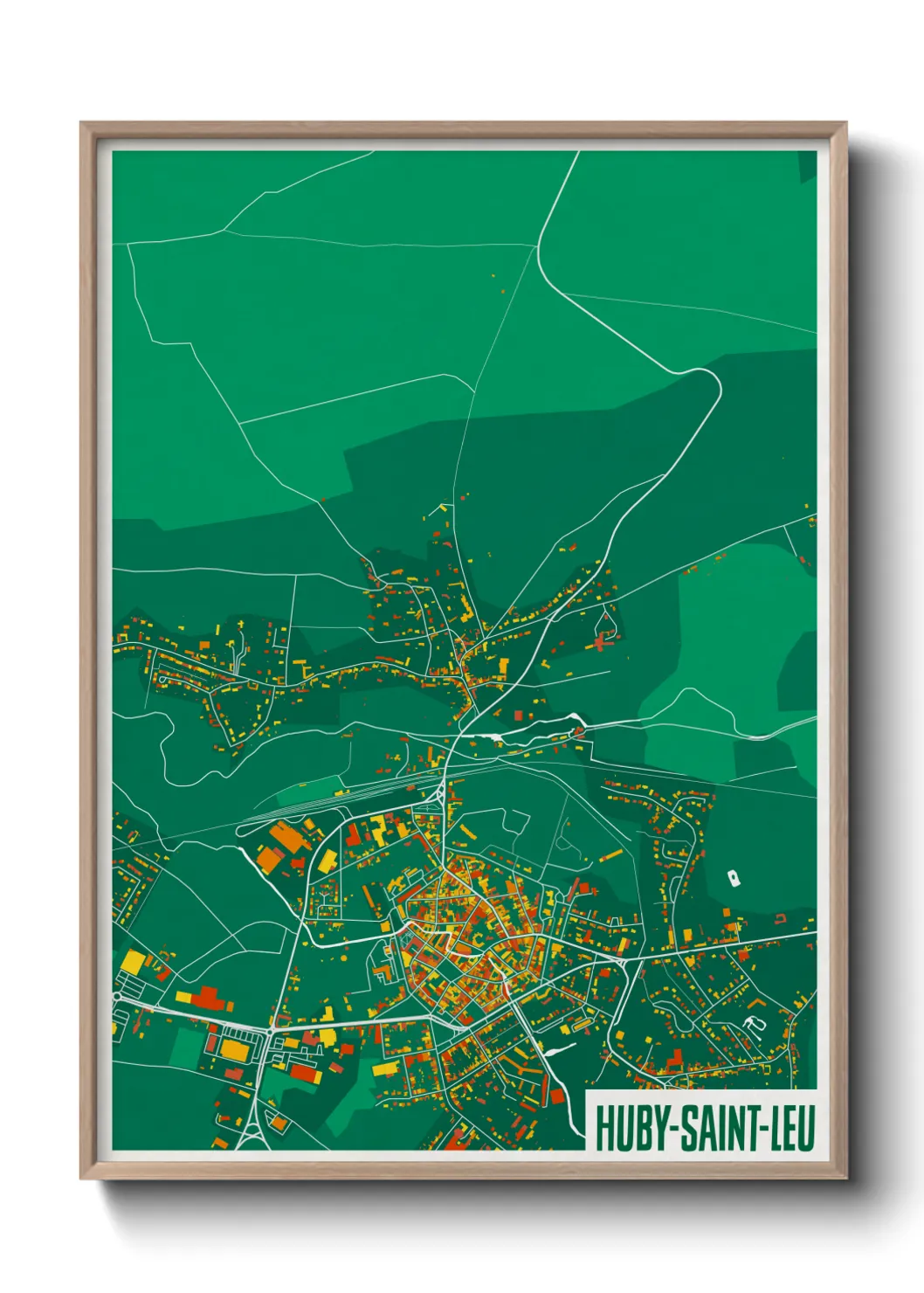 Une affiche de carte sur Huby-Saint-Leu