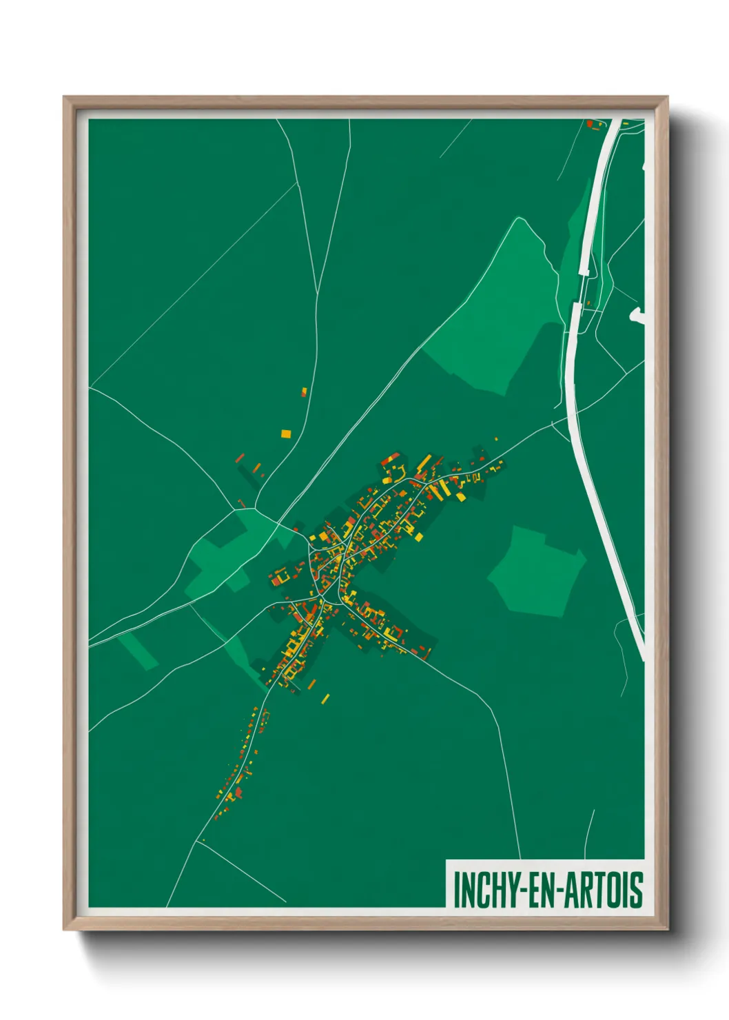 Une affiche de carte sur Inchy-en-Artois
