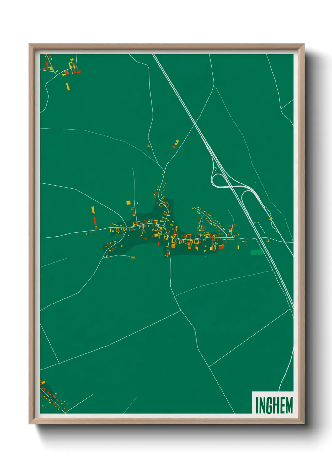 Une affiche de carte sur Inghem