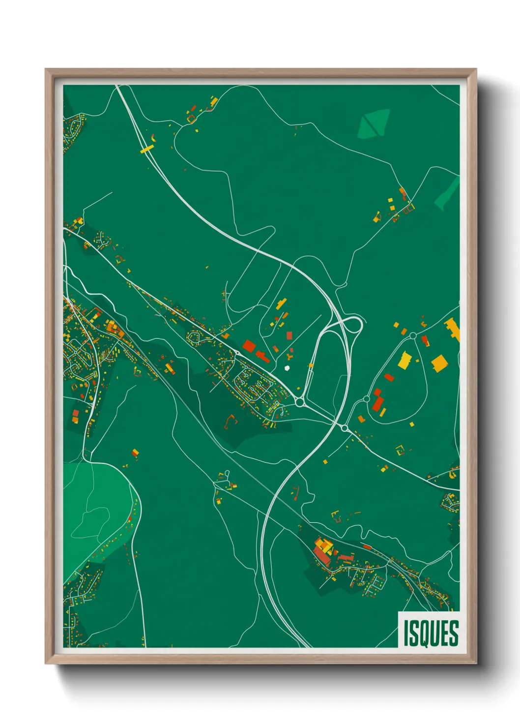 Une affiche de carte sur Isques