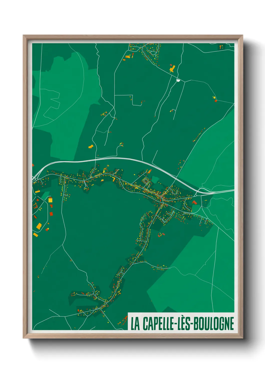 Une affiche de carte sur La Capelle-lès-Boulogne